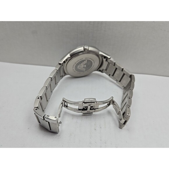 Emporio Armani Sportivo Renato 43mm Date Quartz Watch Silver Tone New Battery - Picture 10 of 13